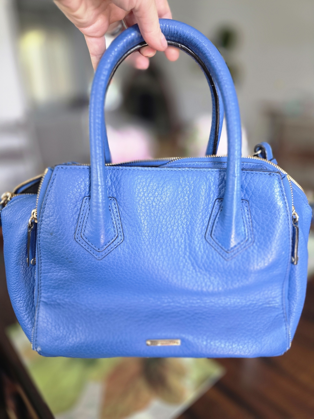 Rebecca Minkoff Cobalt Blue Pebbled Leather Satchel
